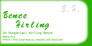 bence hirling business card